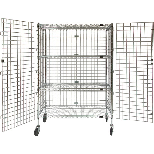 Chariot de s&eacute;curit&eacute;, Chrom&eacute;, 48" x 69" x 24", Capacit&eacute; 500 lb Stor-it Systems
