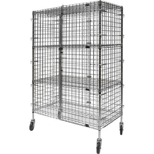 Chariot de s&eacute;curit&eacute;, Chrom&eacute;, 48" x 69" x 24", Capacit&eacute; 500 lb Stor-it Systems