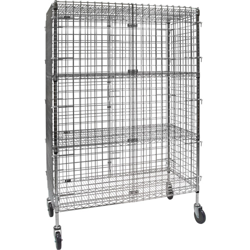 Chariot de s&eacute;curit&eacute;, Chrom&eacute;, 48" x 69" x 24", Capacit&eacute; 500 lb Stor-it Systems