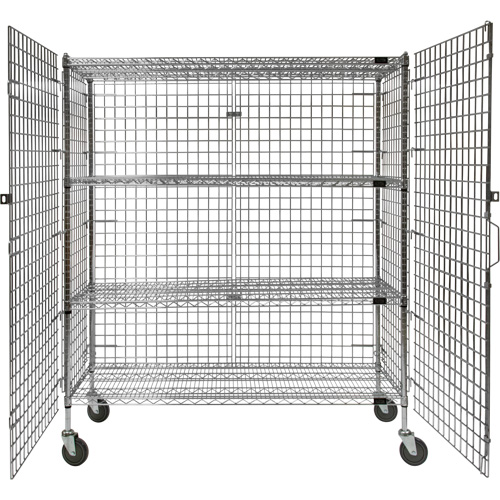Chariot de s&eacute;curit&eacute;, Chrom&eacute;, 60" x 69" x 24", Capacit&eacute; 500 lb Stor-it Systems