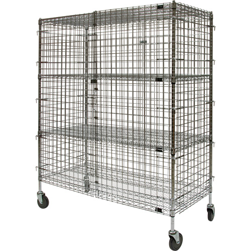 Chariot de s&eacute;curit&eacute;, Chrom&eacute;, 60" x 69" x 24", Capacit&eacute; 500 lb Stor-it Systems
