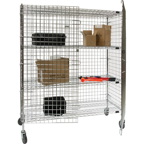 Chariot de s&eacute;curit&eacute;, Chrom&eacute;, 60" x 69" x 24", Capacit&eacute; 500 lb Stor-it Systems