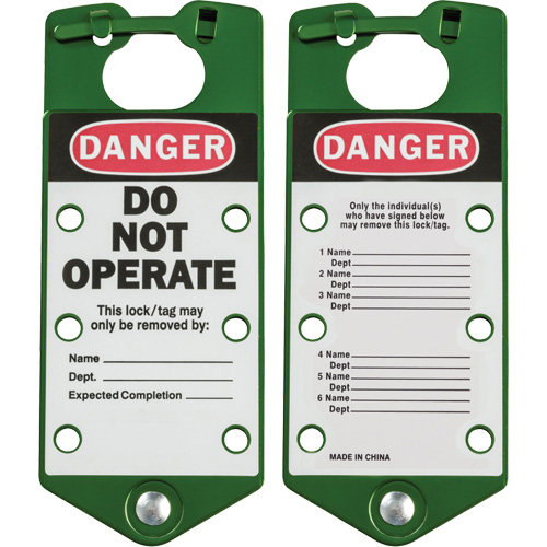 Labeled Lockout Hasps, Green Stor-it Systems
