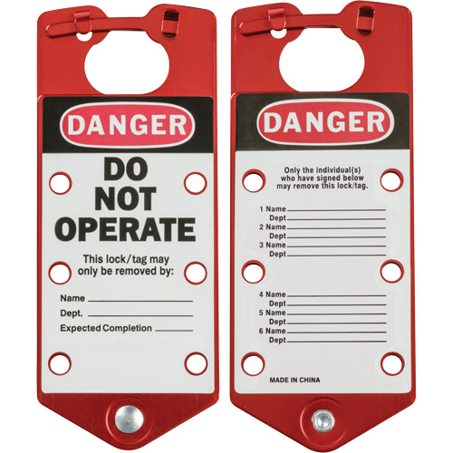 Moraillons de verrouillage &eacute;tiquet&eacute;s, Rouge Stor-it Systems
