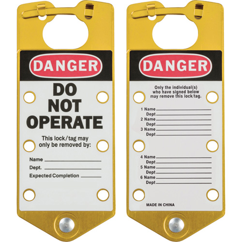 Labeled Lockout Hasps, Yellow Stor-it Systems