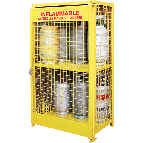 Armoires pour cylindres &agrave; gaz, nbre de bouteilles: 12, 44" , 30" , 74" , Jaune Stor-it Systems