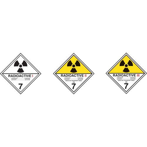 TDG Shipping Labels, Class 7, Radioactive I, Paper Stor-it Systems