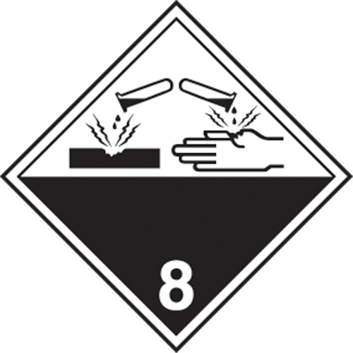 &eacute;tiquettes d'exp&eacute;dition TMD, Classe 8, Corrosifs, Papier Stor-it Systems