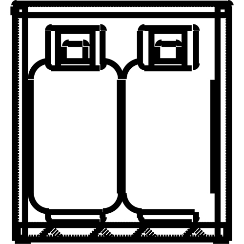 Aluminum LPG Cylinder Locker Storage, 4 Cylinder Capacity, 30" W x 32" D x 33-1/2" H, Silver Stor-it Systems