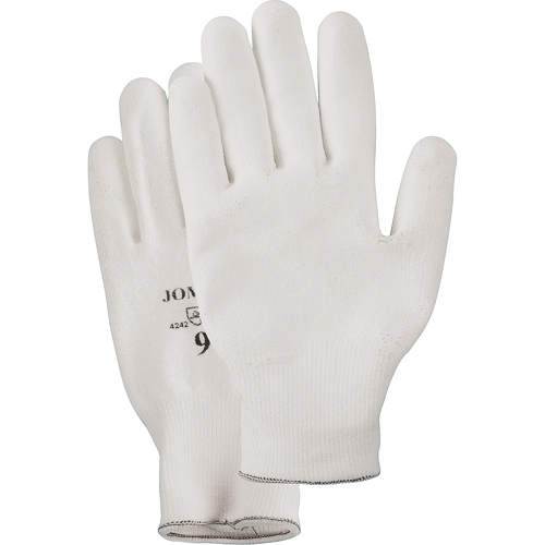 White Knit Palm Coated Gloves, Size Small/7, Polyurethane Coated, HPPE Shell, EN 388 Level 2 Stor-it Systems