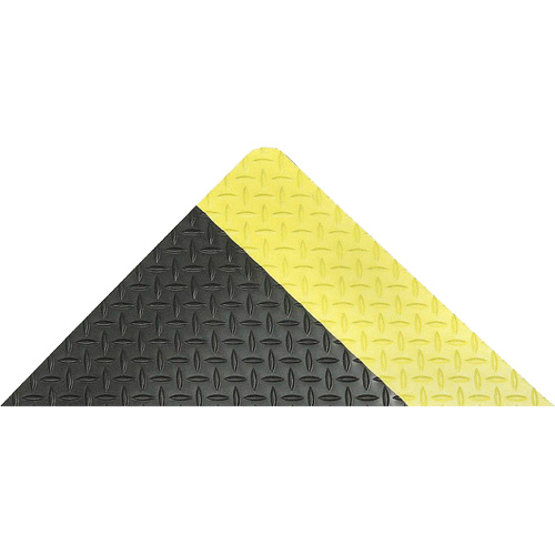 Saddle Trax Anti-Fatigue & Ergonomic Floor Mat, Diamond, 2' x 3' x 1", Black/Yellow, Vinyl Stor-it Systems