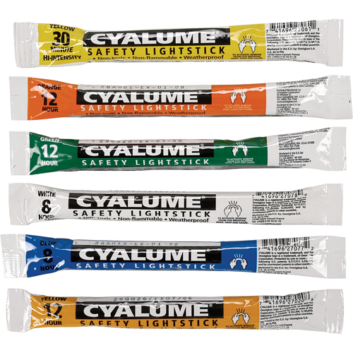 6" Cyalume&reg; Lightsticks, Green, 12 hrs. Duration Stor-it Systems