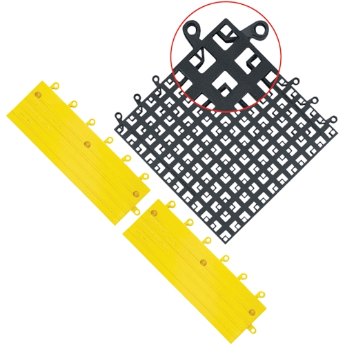 ErgoDeck&reg; Mat No. 560, PVC, 1-1/2' W x 1-1/2' L, 7/8" Thick, Black Stor-it Systems