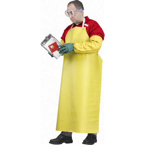 Tabliers ignifuges, N&eacute;opr&egrave;ne/Polyester, 48" lo x 35" la, Jaune Stor-it Systems