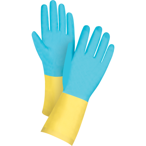 Gants tremp&eacute;s de premi&egrave;re qualit&eacute; r&eacute;sistants aux produits chimiques, Taille Moyen/8, 12" lo, N&eacute;opr&egrave;ne/Latex de caoutchouc, Doublure en Coton/Ouat&eacute;e, 20 mils Stor-it Systems