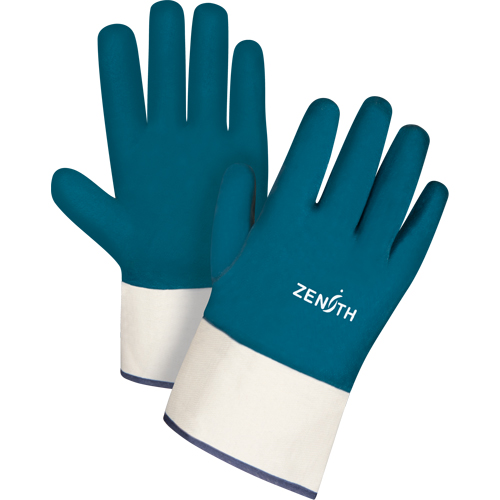 Gants &agrave; poignet de s&eacute;curit&eacute; de poids lourd, 11/2T-Grand, R&ecirc;vetement Nitrile, Enveloppe en Coton Stor-it Systems