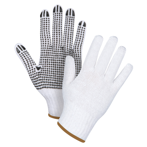 Gants tricot&eacute;s &agrave; pois, Poly/coton, Un c&ocirc;t&eacute;, Calibre 7, Grand Stor-it Systems