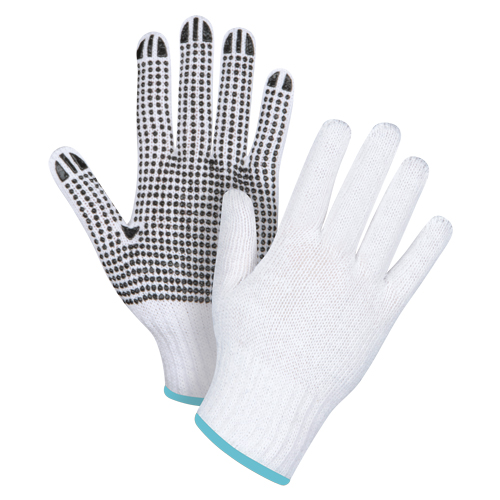 Gants tricot&eacute;s &agrave; pois, Poly/coton, Un c&ocirc;t&eacute;, Calibre 7, T-Grand Stor-it Systems