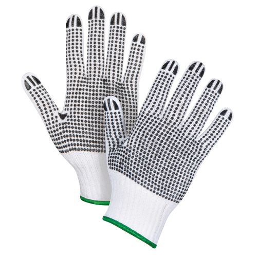 Gants tricot&eacute;s deux c&ocirc;t&eacute;s &agrave; pois, Poly/coton, Deux c&ocirc;t&eacute;s, Calibre 7, Moyen Stor-it Systems