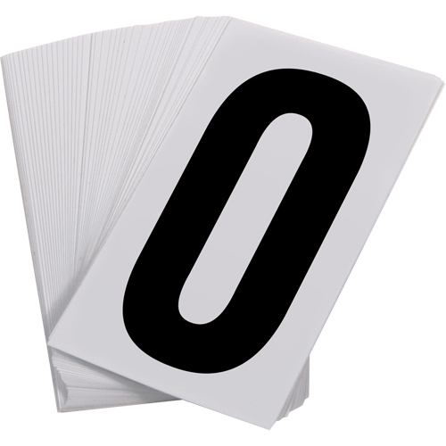 Pressure Sensitive Numbering, 0, 3-1/2" H, Black on White Stor-it Systems