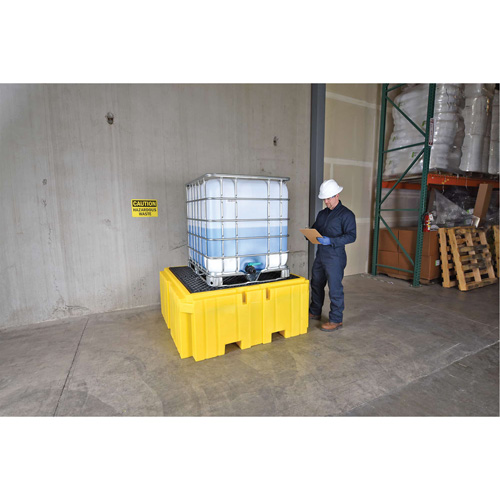 GRV Spill Pallet Plus avec drain, Capacit&eacute; de d&eacute;versement 365 gal. US, 62" x 62" x 28" Stor-it Systems