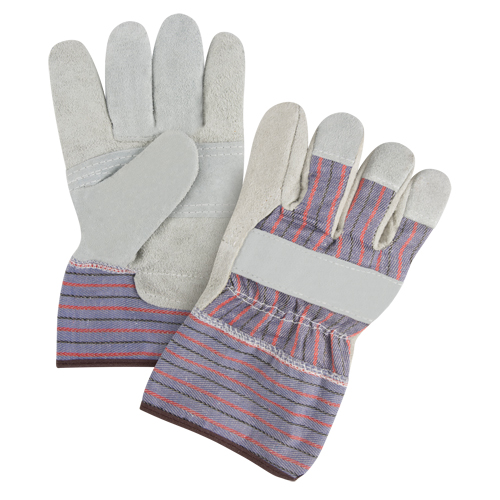 Gants d'ajusteur &agrave; paume renforc&eacute;e de premi&egrave;re qualit&eacute;, Grand, Paume en Cuir de vache refendu, Doublure en Coton Stor-it Systems