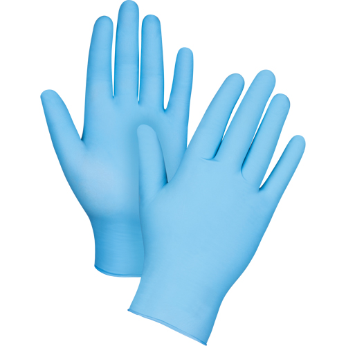 Gants jetables de calibre m&eacute;dical r&eacute;sistants &agrave; la perforation, Moyen, Nitrile, 3,5 mils, Sans poudre, Bleu, Classe 2 Stor-it Systems
