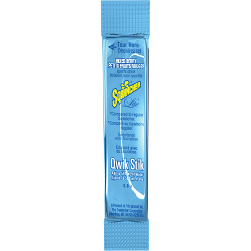Sqwincher&reg; Boisson de r&eacute;hydratation ZERO Qwik Stik, Poudre, M&eacute;lange de baies Stor-it Systems