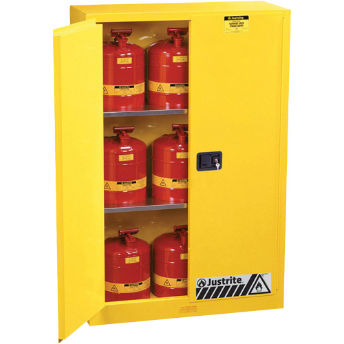 Sure-Grip&reg; Ex Flammable Storage Cabinets, 45 gal., 2 Door, 43" W x 65" H x 18" D Stor-it Systems