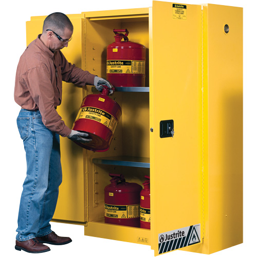 Sure-Grip&reg; Ex Flammable Storage Cabinets, 45 gal., 2 Door, 43" W x 65" H x 18" D Stor-it Systems