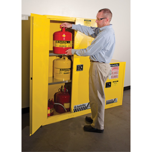 Sure-Grip&reg; Ex Flammable Storage Cabinets, 45 gal., 2 Door, 43" W x 65" H x 18" D Stor-it Systems