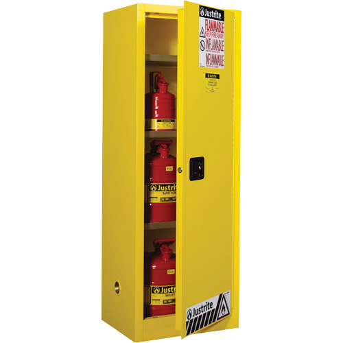 Sure-Grip&reg; EX Slimline Flammable Safety Cabinet, 22 gal., 1 Door, 23.25" W x 65" H x 18" D Stor-it Systems