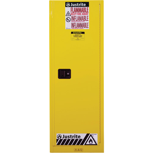 Sure-Grip&reg; EX Slimline Flammable Safety Cabinet, 22 gal., 1 Door, 23.25" W x 65" H x 18" D Stor-it Systems