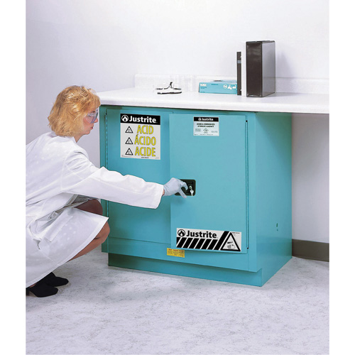 Armoires de s&eacute;curit&eacute; pour acides & produits corrosifs avec doublure ChemCor, 22 gal., 35" x 35" x 22" Stor-it Systems