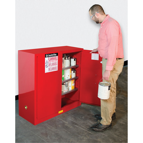 Armoire de s&eacute;curit&eacute; pour la peinture et les encres combustibles EX Sure-Grip, 40 gal., 3 tablettes Stor-it Systems
