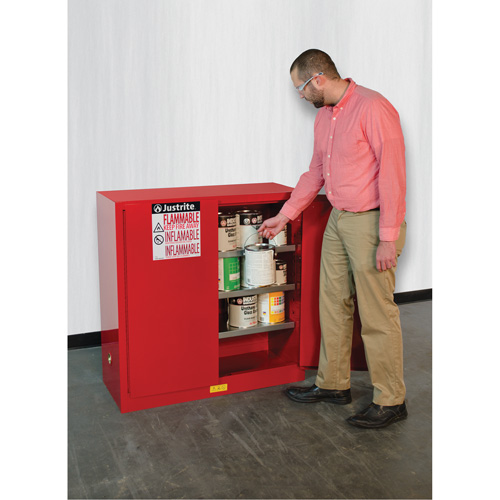 Armoire de s&eacute;curit&eacute; pour la peinture et les encres combustibles EX Sure-Grip, 40 gal., 3 tablettes Stor-it Systems