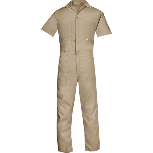 Short Sleeved Coveralls, Men's, Tan, Size Small Stor-it Systems