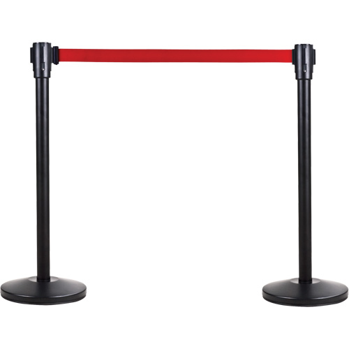 Poteau r&eacute;cepteur pour barri&egrave;res sur pieds pour le contr&ocirc;le des foules, Hauteur de 35", Noir Stor-it Systems