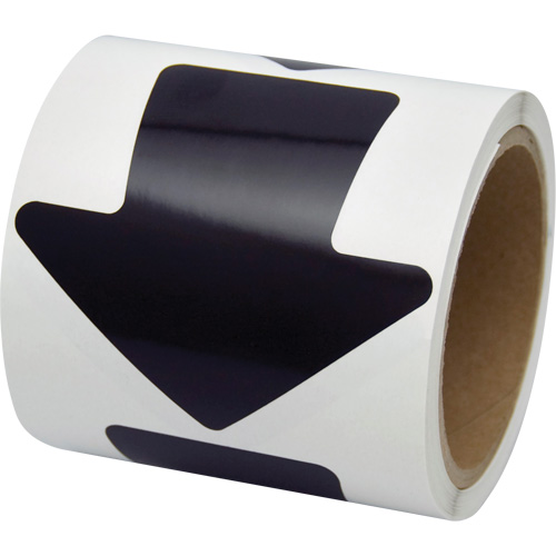 D&eacute;calcomanie en couleur pour le marquage des planchers, Fl&egrave;che, 4" lo x 4" la, Noir, Vinyle Stor-it Systems
