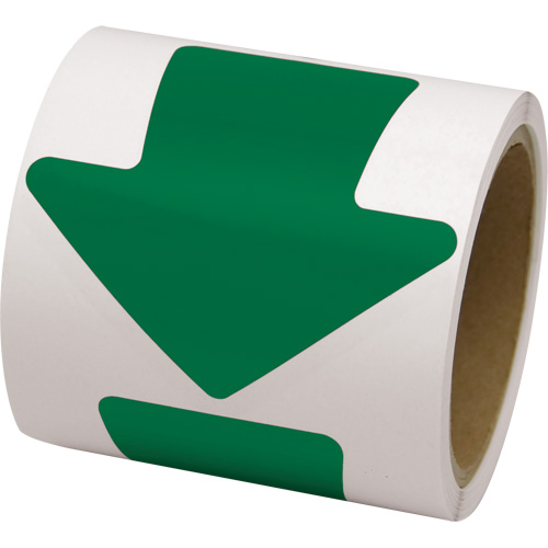 D&eacute;calcomanie en couleur pour le marquage des planchers, Fl&egrave;che, 4" lo x 4" la, Vert, Vinyle Stor-it Systems