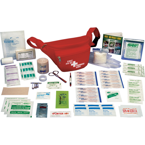 Trousses de premiers soins pour randonneur p&eacute;destre, Dispositif m&eacute;dical Classe 1, Sac en nylon Stor-it Systems