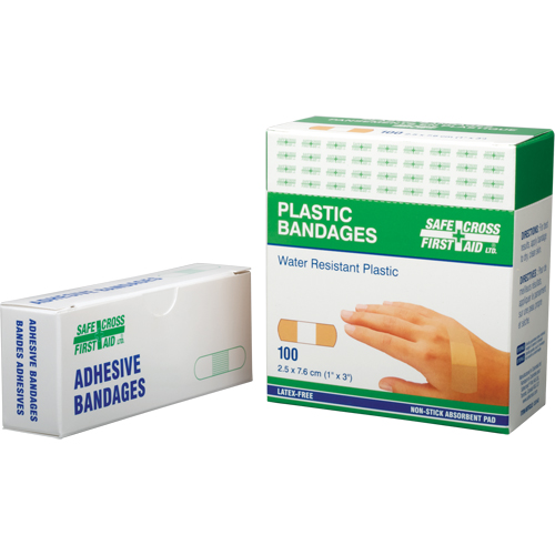 Bandages, Rectangulaire/carr&eacute;e, 3", Plastique, St&eacute;rile Stor-it Systems