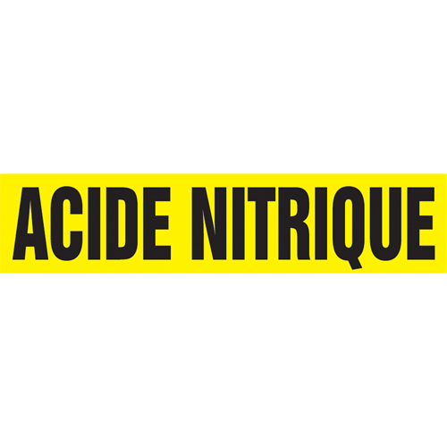 "Acid Nitrique" Pipe Marker, Self-Adhesive, 4" H x 24" W, Black on Yellow Stor-it Systems