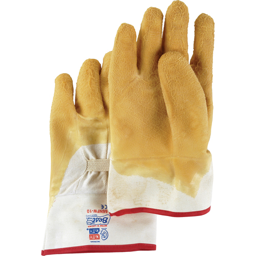 Gants enduits Nitty Gritty, 10/Grand, R&ecirc;vetement Latex de caoutchouc, Enveloppe en Coton Stor-it Systems