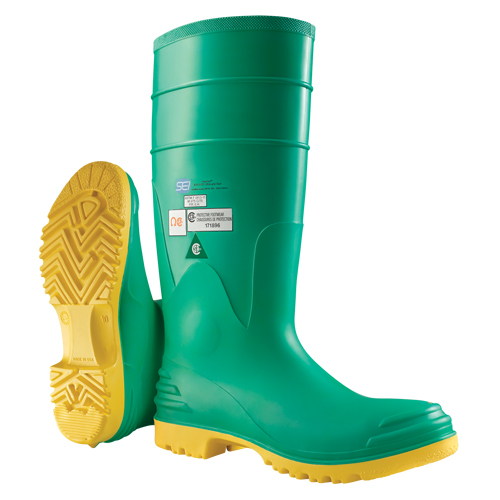 Hazmax&reg; 16" Kneeboot, PVC, Steel Toe, Size 14, Puncture Resistant Sole Stor-it Systems