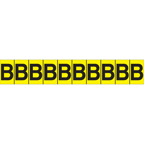 Individual Adhesive Letter Markers, B, 1" H, Black on Yellow Stor-it Systems