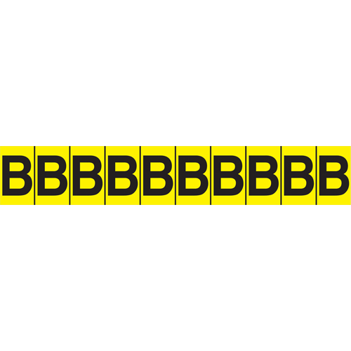 Rep&egrave;res adh&eacute;sifs &agrave; lettres individuelles, E, 1" h, Noir sur jaune Stor-it Systems
