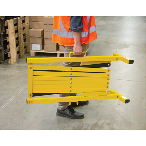 Expandable Barrier, 37" H x 11' L, Black/Yellow Stor-it Systems