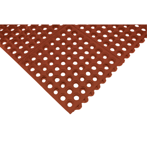 Tapis modulaire antifatigue, Nid d'abeilles, 3' x 3' x 1/2", Brun, Nitrile/Caoutchouc Stor-it Systems