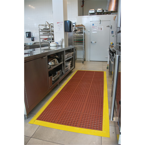 Tapis modulaire antifatigue, Nid d'abeilles, 3' x 3' x 1/2", Brun, Nitrile/Caoutchouc Stor-it Systems